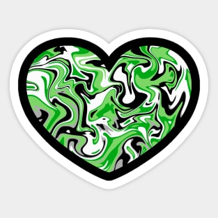 Aromantic Pride Marble Heart Sticker